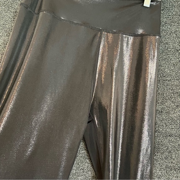 WeWoreWhat Leather Look Black Metallic High Rise Leggings Women's Size Large - Picture 8 of 14